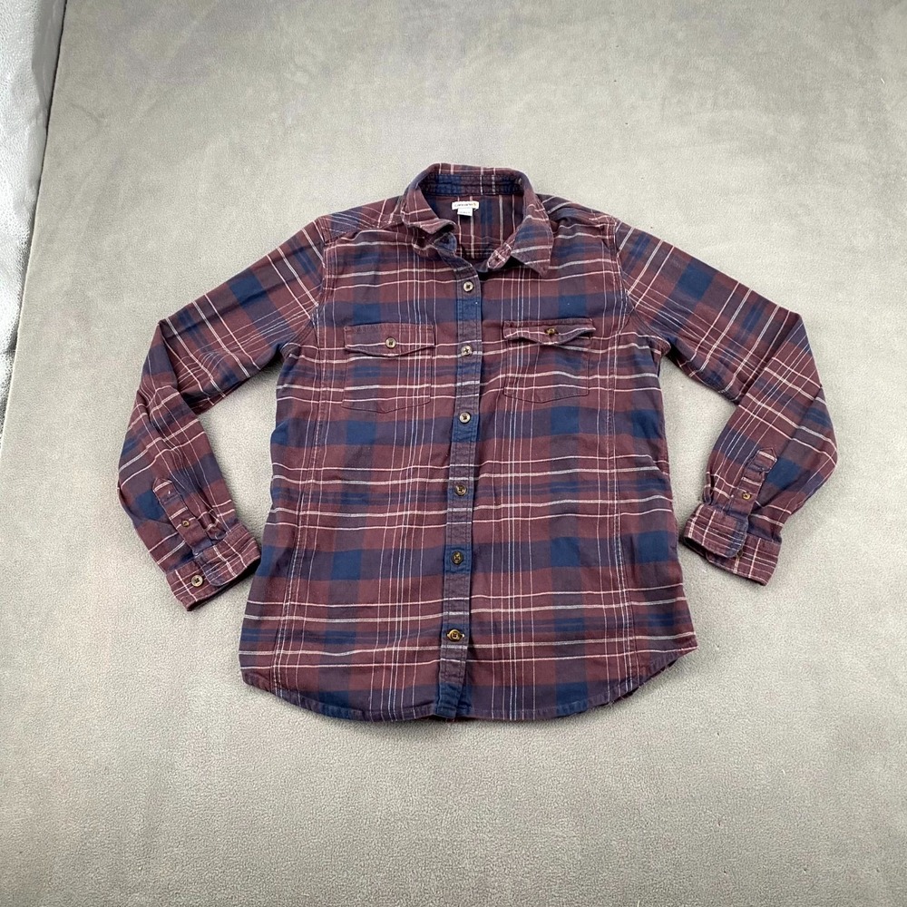 Carhartt Shirt Womens M(8/10) Multi Plaid Cotton Flannel Shirttail Hem Button Up